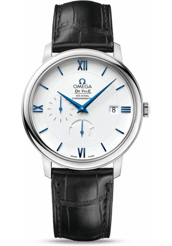 Omega De Ville White Gold 39.5 MM - Black Leather Strap - White Dial - 424.53.40.21.04.001 nyc watcher nyc watcher