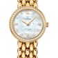 Omega De Ville Yellow Gold 27.4 MM - Yellow Gold Bracelet - Diamond Bezel - Mother-Of-Pearl Dial - 424.55.27.60.55.006 nyc watcher nyc watches