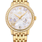 Omega De Ville Yellow Gold 32.7 MM - Yellow Gold Bracelet - Diamond Bezel - Mother-Of-Pearl Diamond Dial - 424.55.33.20.55.005 nyc watcher nyc watches