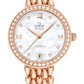 Omega De Ville Rose Gold 32.7 MM - Rose Gold Bracelet - Diamond Bezel - White Mother -Of- Pearl Diamond Dial - 424.55.33.20.55.007  nyc watcher nyc watches