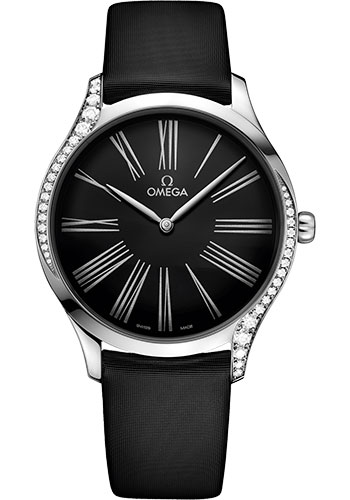 Omega De Ville Stainless Steel 39 MM - Black Rubber Strap - Black Dial - 428.17.39.60.01.001