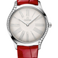 Omega De Ville Stainless Steel 36 MM - Red Leather Strap - Opaline Silvery Dial - 428.18.36.60.02.001