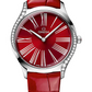 Omega De Ville Stainless Steel 36 MM - Red Leather Strap - Red Dial - 428.18.36.60.11.002