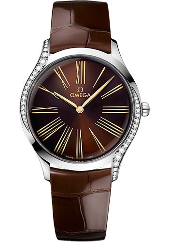 Omega De Ville Stainless Steel 36 MM - Brown Leather Strap - Brown Dial - 428.18.36.60.13.001