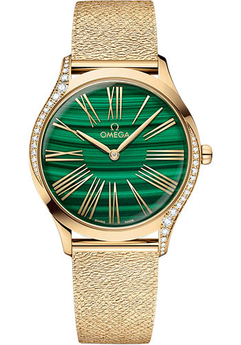 Omega De Ville Yellow Gold 36 MM - Yellow Gold Bracelet - Green Dial - 428.55.36.60.99.003