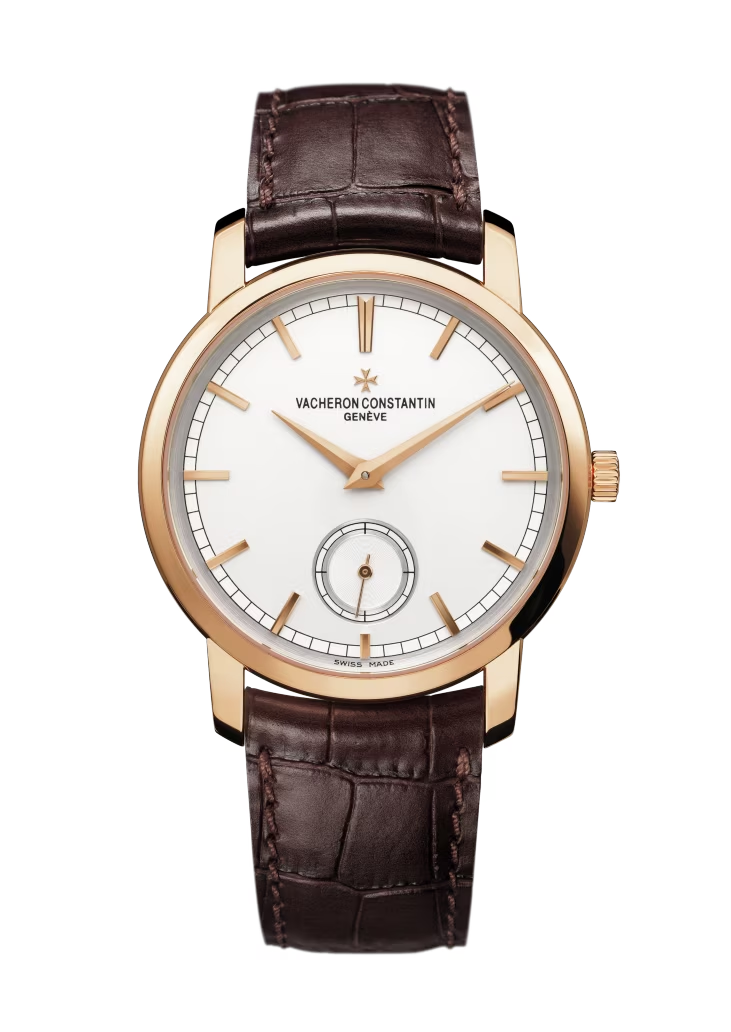 Vacheron Constantin Traditionnelle Rose Gold 38 MM - Brown Leather Strap - White Dial - 82172/000R-9382