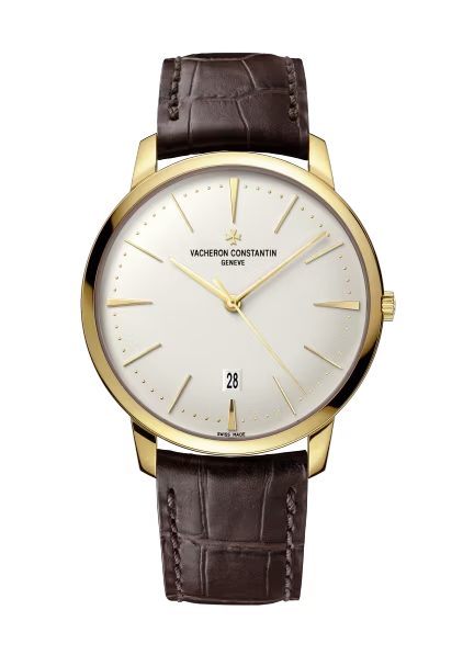 Vacheron Constantin Patrimony Yellow Gold 40 MM - Blue Leather Strap - White Dial - 85180/000J-9231