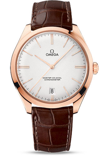 Omega De Ville Rose Gold 40 MM - Brown Leather Strap - Silvery Dial - 432.53.40.21.02.002