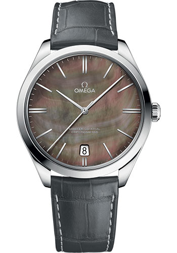 Omega De Ville White Gold 40 MM - Grey Leather Strap - Tahiti Domed Mother-Of-Pearl Dial - 432.53.40.21.07.001