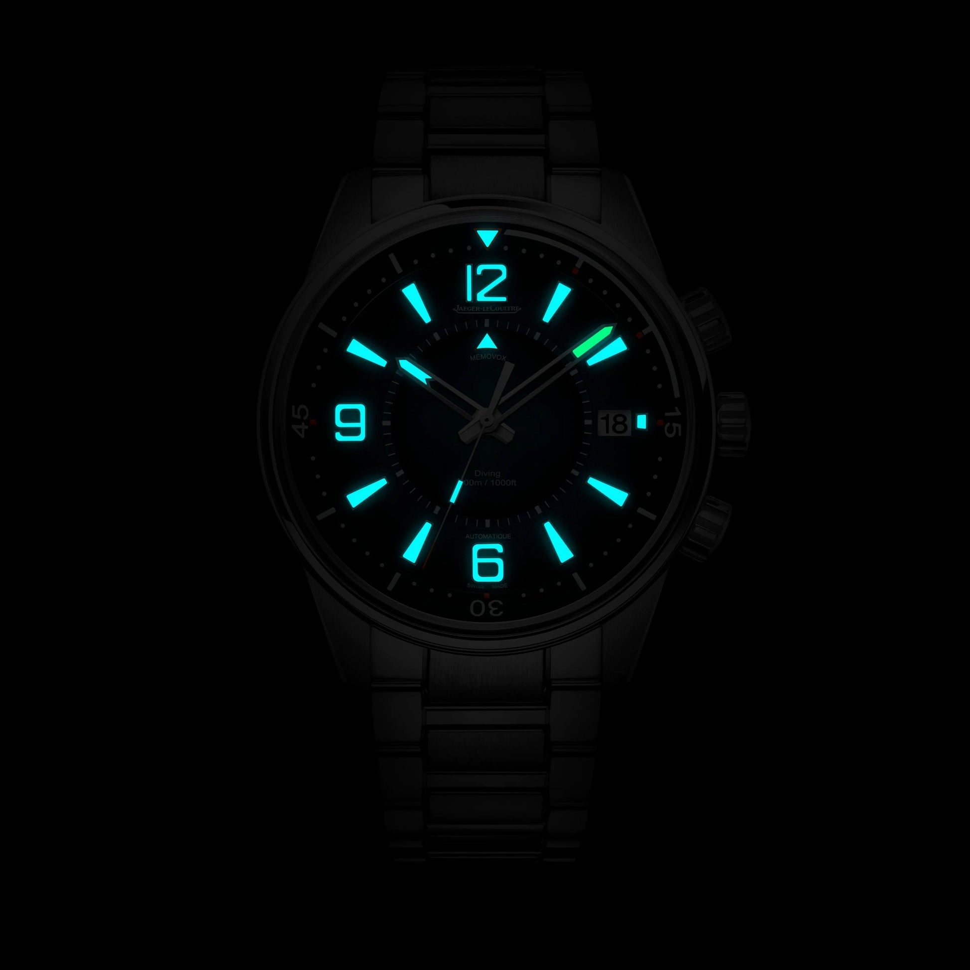 JLC - Polaris Mariner Memovox - 42 MM - Stainless Steel - Shaded Blue Dial - Stainless Steel Bracelet - Q903818J