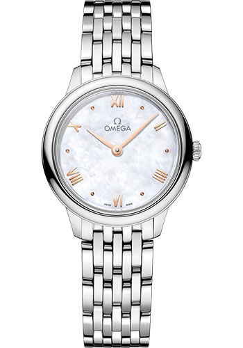 Omega De Ville Stainless Steel 27.5 MM - Stainless Steel Bracelet - White Mother -Of- Pearl Dial - 434.13.28.60.55.001