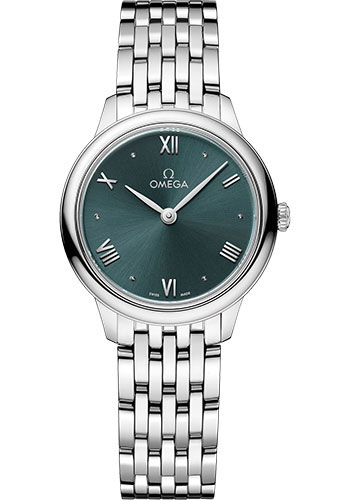 Omega De Ville Stainless Steel 27.5 MM - Stainless Steel Bracelet - Green Dial - 434.10.28.60.10.001