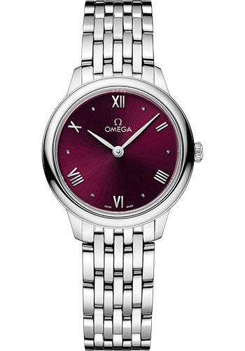 Omega De Ville Stainless Steel 27.5 MM - Stainless Steel Bracelet - Red Dial - 434.10.28.60.11.001