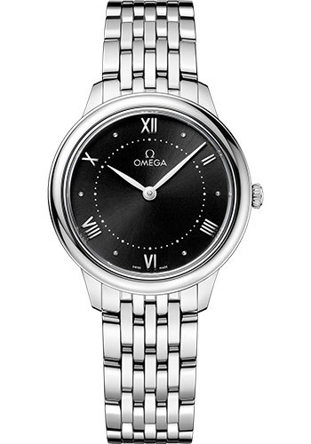 Omega De Ville Stainless Steel 30 MM - Stainless Steel Bracelet - Black Dial - 434.10.30.60.01.001