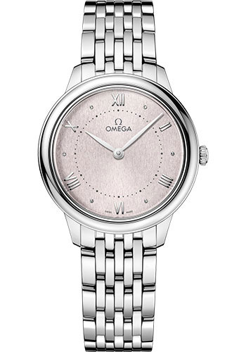 Omega De Ville Stainless Steel 30 MM - Stainless Steel Bracelet - Rose Silvery Dial - 434.10.30.60.02.001