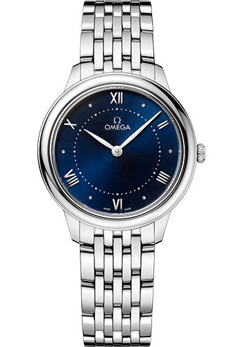 Omega De Ville Stainless Steel 30 MM - Stainless Steel Bracelet - Blue Dial - 434.10.30.60.03.001