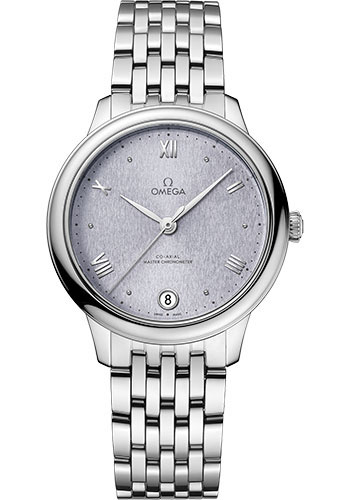 Omega De Ville Stainless Steel  34 MM - Stainless Steel Bracelet - Lavender Blue Dial - 434.10.34.20.03.001