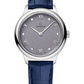 Omega De Ville Stainless Steel 27.5 MM - Blue Leather Strap - Lavender Blue Dial - 434.13.28.60.53.001