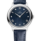 Omega De Ville Stainless Steel 27.5 MM - Blue Leather Strap - Blue Dial - 434.13.28.60.53.002