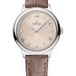 Omega De Ville Stainless Steel 27.5 MM - Taupe Brown Leather Strap - PVD Linen Dial - 434.13.28.60.59.001