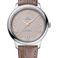 Omega De Ville Stainless Steel  34 MM - Taupe Brown Leather Strap - Rose Grey Dial - 434.13.34.20.52.002