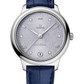 Omega De Ville Stainless Steel  34 MM - Blue Leather Strap - Lavender Blue Dial - 434.13.34.20.53.001