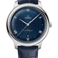 Omega De Ville Stainless Steel 40 MM - Blue Leather Strap - Dark Blue Dial - 434.13.40.20.03.001