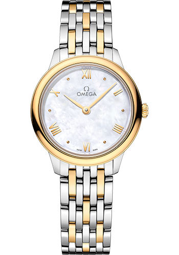 Omega De Ville Stainless Steel and Yellow Gold 27.5 MM - Stainless Steel and Yellow Gold Bracelet - White Mother -Of- Pearl Dial - 434.20.28.60.05.001