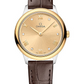 Omega De Ville Stainless Steel and Yellow Gold 27.5 MM - Brown Leather Strap - Yellow Gold Dial - 434.23.28.60.58.001