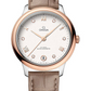 Omega De Ville Rose Gold and Stainless Steel  34 MM - Taupe Brown Leather Strap - Silvery Dial - 434.23.34.20.52.001