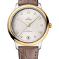 Omega De Ville Yellow Gold and Stainless Steel  34 MM - Taupe Brown Leather Strap - Silvery Dial - 434.23.34.20.52.002