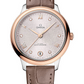 Omega De Ville Rose Gold and Stainless Steel  34 MM - Taupe Brown Leather Strap - Rose Silvery Dial - 434.23.34.20.52.003