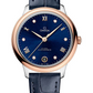 Omega De Ville Rose Gold and Stainless Steel  34 MM - Dark Blue Leather Strap - Blue Dial - 434.23.34.20.53.001