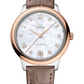 Omega De Ville Rose Gold and Stainless Steel  34 MM - Taupe Brown Leather - White Diamond Mother-Of-Pearl Dial - 434.23.34.20.55.001