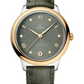 Omega De Ville Yellow Gold and Stainless Steel  34 MM - Olive Green Leather Strap - PVD Matchgreen Dial - 434.23.34.20.60.001