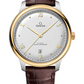 Omega De Ville Stainless Steel and Yellow Gold 40 MM - Brown Leather Strap - Silvery Dial - 434.23.40.20.02.002