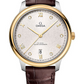 Omega De Ville Stainless Steel and Yellow Gold 40 MM - Brown Leather Strap - Flat Silvery Dial - 434.23.40.20.52.001