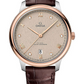 Omega De Ville Stainless Steel and Rose Gold 40 MM - Brown Leather Strap - Flat PVD Linen Dial - 434.23.40.20.59.001