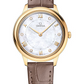 Omega De Ville Yellow Gold 30 MM - Taupe Brown Leather Strap - White Mother-Of-Pearl Dial - 434.53.30.60.55.002