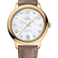 Omega De Ville Yellow Gold 34 MM - Brown Leather Strap - White  Mother-Of-Pearl  Diamond Dial - 434.53.34.20.55.002