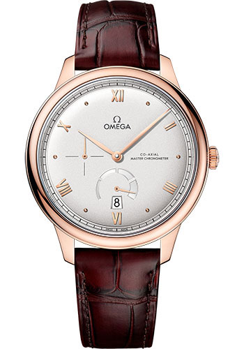 Omega De Ville Rose Gold 41 MM - Brown Leather Strap - Silvery Dial - 434.53.41.21.02.001