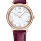 Omega De Ville Rose Gold 30 MM - Purple Leather Strap - Diamond Bezel - White Mother-Of-Pearl Diamond Dial - 434.58.30.60.55.001