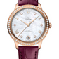 Omega De Ville Rose Gold 34 MM - Purple Leather Strap - Diamond Bezel - White Mother-Of-Pearl  Diamond Dial - 434.58.34.20.55.001