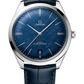 Omega De Ville Stainless Steel 40 MM - Blue Leather Strap - Blue Dial - 435.13.40.21.03.001