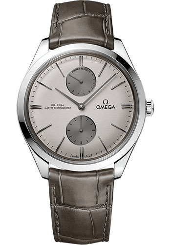 Omega De Ville Stainless Steel 40 MM - Grey Leather Strap - Silvery Dial - 435.13.40.22.06.001