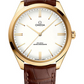 Omega De Ville Yellow Gold 40 MM - Brown Leather Strap - White Enamel Dial - 435.53.40.21.09.001