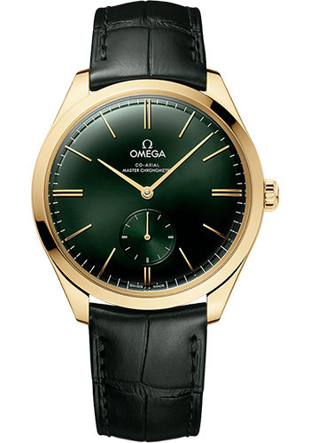 Omega De Ville Yellow Gold 40 MM - Black Leather Strap - Green Dial - 435.53.40.21.10.001