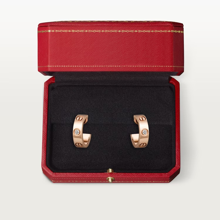 Cartier Love Earrings - Rose Gold - Diamonds - B8301218