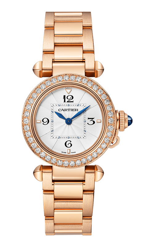 Cartier Pasha de Cartier Rose gold 30 MM - Rose Gold Bracelet - Diamond Bezel - Opaline Flinqué Dial - WJPA0018