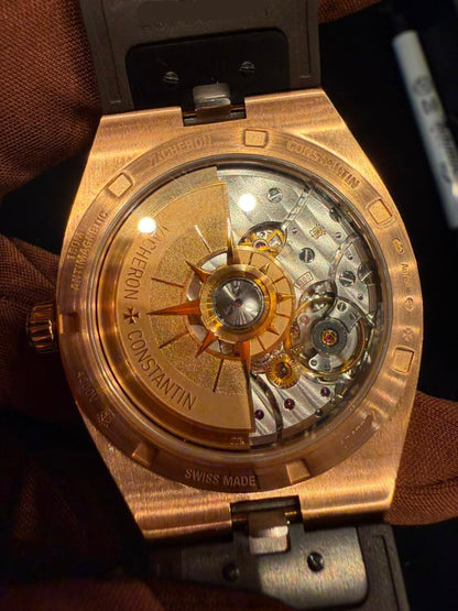 Vacheron Constantin Overseas  Pink Gold 41MM - Brown Leather Strap - Silver Dial - 4500V/000R-B127